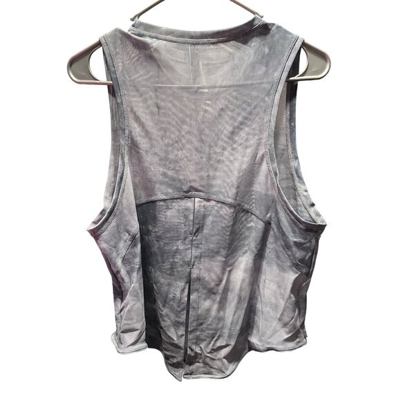 Halara Workout Tank Split Back Tie Dye Mesh Sleeveless Top Gray Purple Size M Ac - Picture 2 of 5
